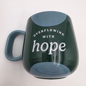 Dayspring‎ "Overflowing With Hope" Mug Green & Blue 16 Oz Romans 15:13 Gift Cup